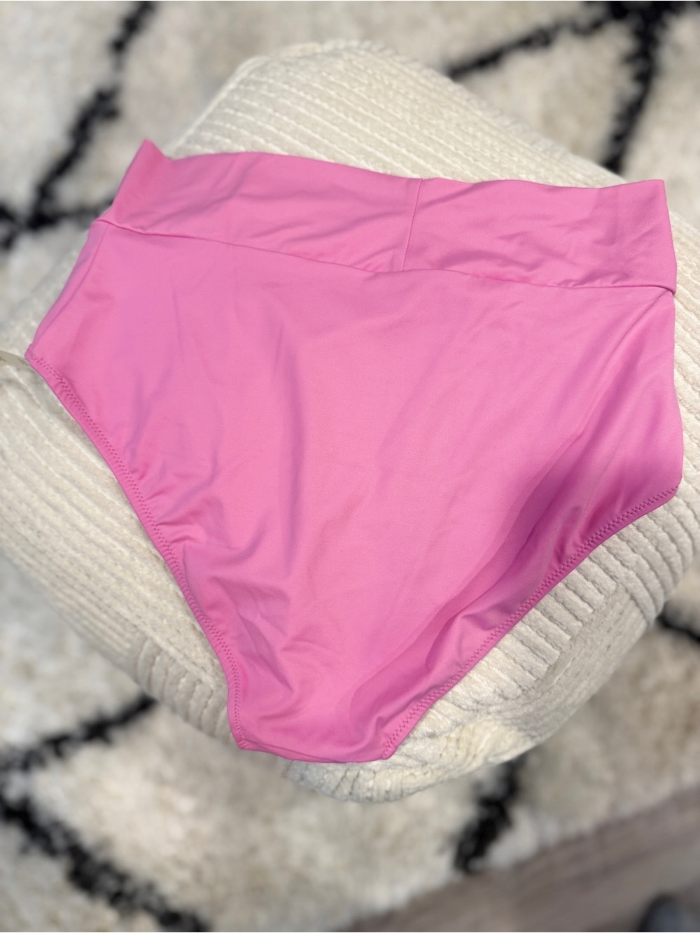 Aerie Crossover High Waisted Bikini Bottom Pink NWT Medium M - Picture 7 of 8